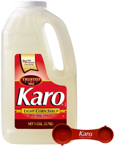 Karo - Light Corn Syrup with Real Vanilla, 1 Gallon Bottle - Includes Karo Measuring Spoon