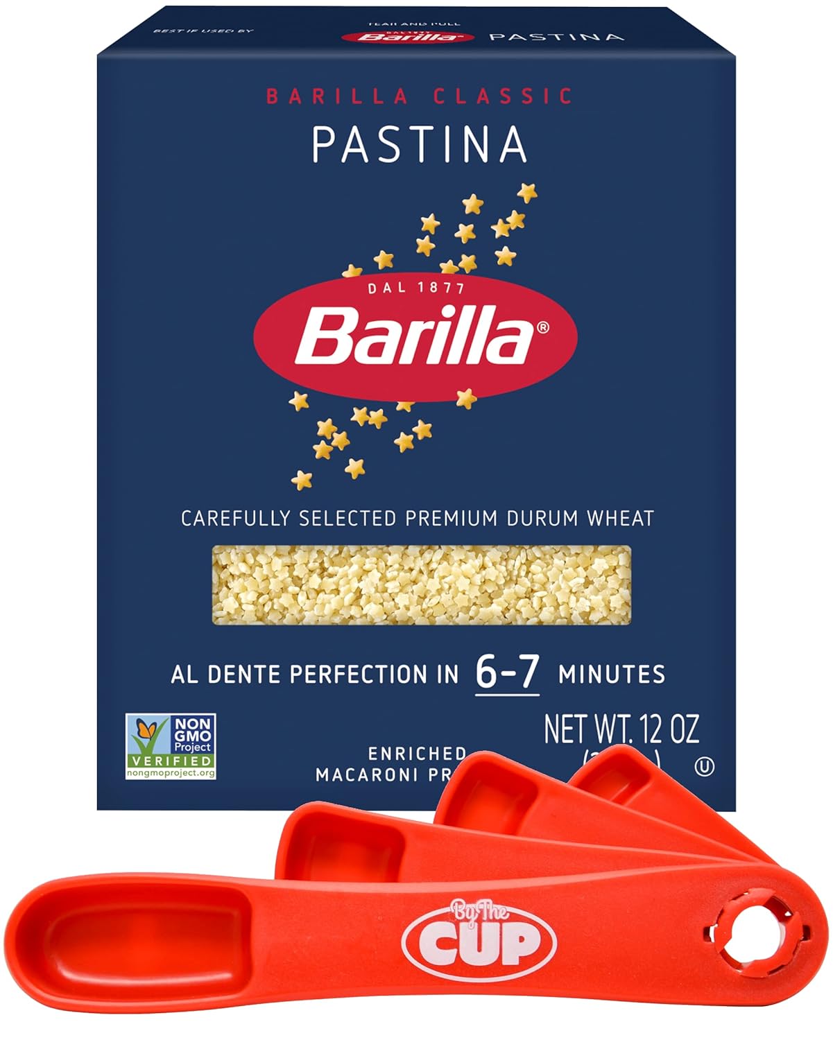 Pastina Pasta, 12 Ounce Box with By The Cup Swivel Spoons