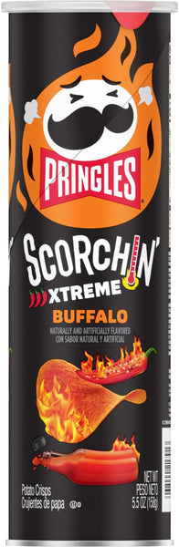 Pringles Scorchin' Buffalo Potato Crisps, 5.5 oz (Pack of 2) with By The Cup Mints