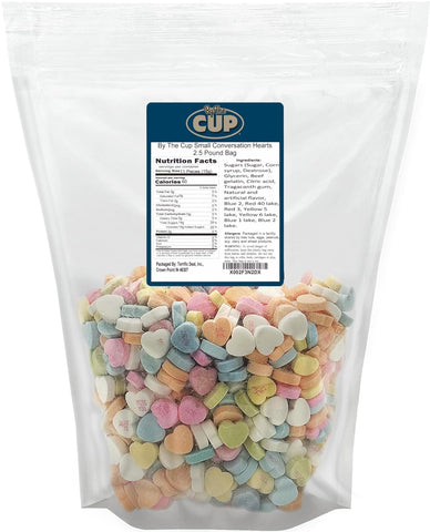 Small Candy Conversation Hearts, 2.5 Pound By The Cup Bag