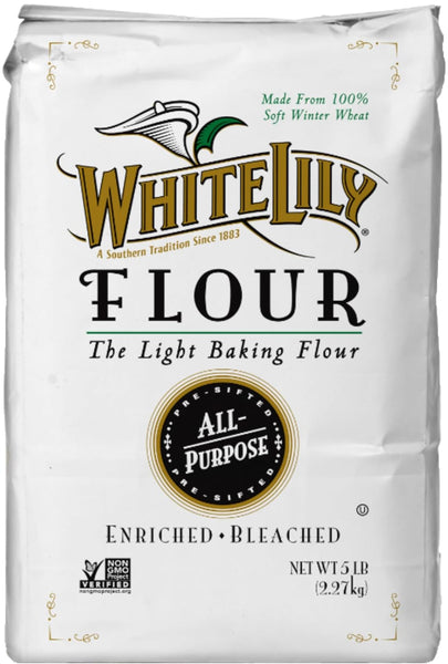 White Lily All Purpose Flour 5 lb Bag (Pack of 2) By The Cup Swivel Spoons