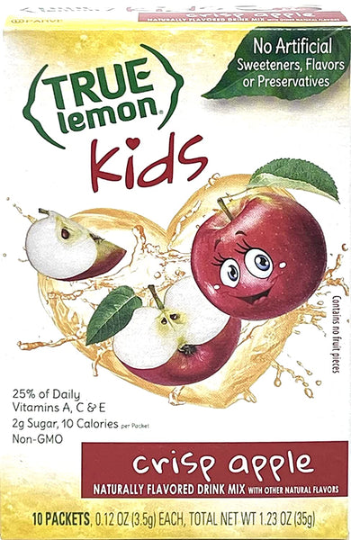 True Lemon Kids Variety, 1 of each Crisp Apple, Groovy Grape, Strawberry Banana 10 Count (Pack of 3) with By the Cup Mood Spoons