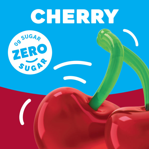 Zero Sugar Cherry Jell-O, 0.6 oz (Pack of 3) with By The Cup Mood Spoons