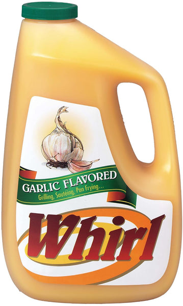 Whirl Butter Liquid Garlic Flavor Oil, 1 Gallon (Pack of 2) with By The Cup Swivel Spoons