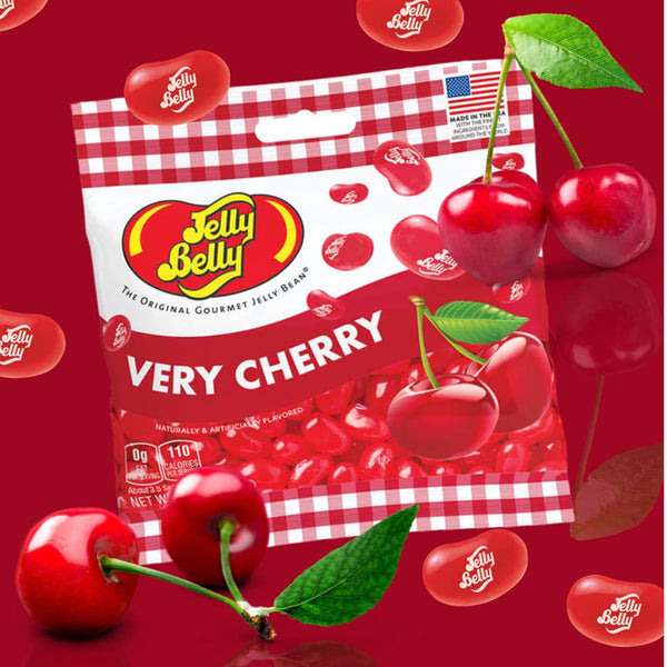 Very Cherry Jelly Beans, 3.5 oz (Pack of 2) with By The Cup Bag Clip