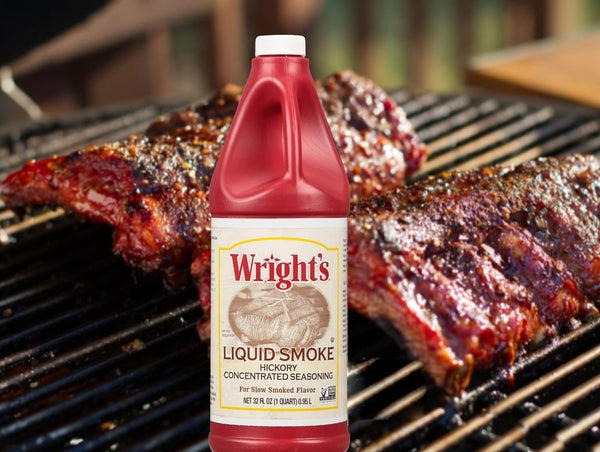 Wright's Liquid Smoke Hickory Concentrated Seasoning, 32 oz Bottle (Pack of 2) with By The Cup Swivel Spoons