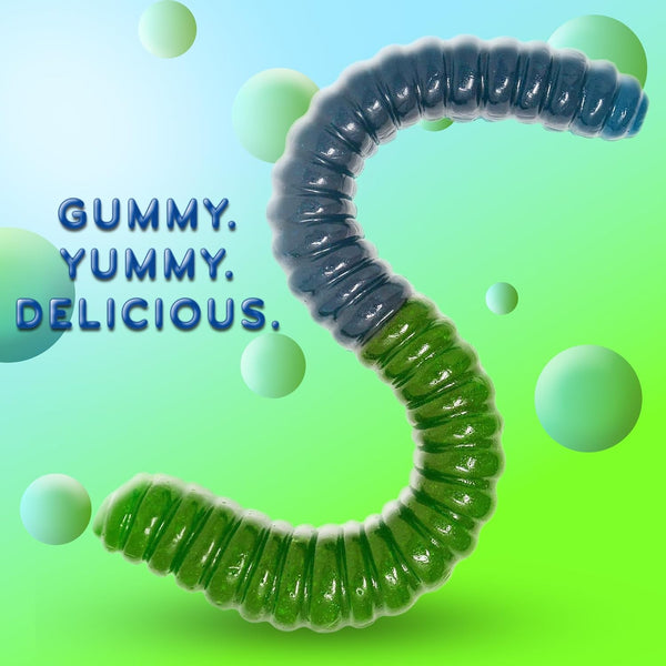 By The Cup Giant Gummy Worm, Blue Raspberry and Green Apple Flavored, 2.5 lbs