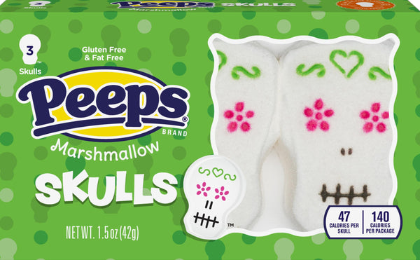 Halloween Marshmallow Skulls, 1.5 oz (Pack of 4) with By The Cup Halloween Stickers