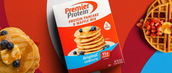 Premier Protein Pancake & Waffle Mix, Original Complete, 20 oz (Pack of 6) with By The Cup Spatula Knife