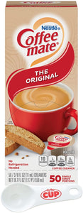 Nestle Coffee mate Liquid Coffee Creamer Singles, Original, 50 Ct Box with By The Cup Coffee Scoop