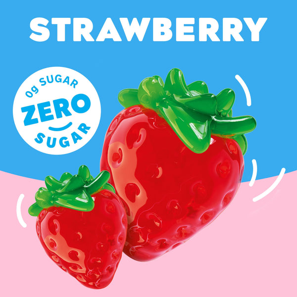 Zero Sugar Strawberry Jell-O, 0.6 oz (Pack of 3) with By The Cup Mood Spoons