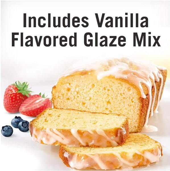 White Lily Pound Cake and Vanilla Glaze Mix,16.2 oz (Pack of 2) with By The Cup Swivel Spoons