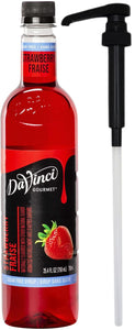 DaVinci Gourmet Sugar-Free Strawberry Syrup, ml Plastic Bottle with By The Cup Pump