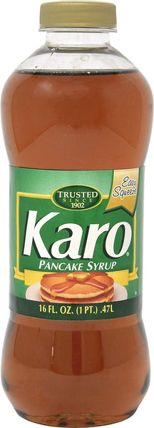 Karo Pancake Syrup 16 Ounce Bottle (Pack of 4) with Karo Measuring Spoon