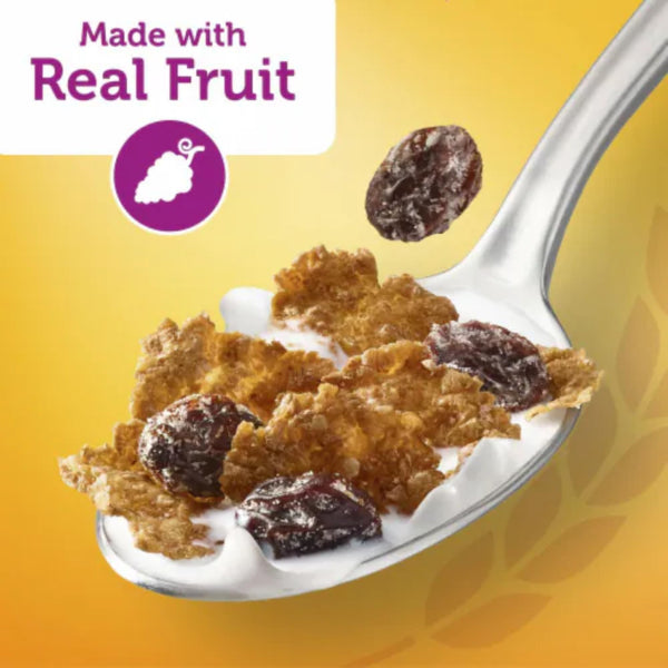 Kellogg's Raisin Bran Cereal, 1.25 oz Cup (Pack of 12) with 2 By The Cup Mood Spoons