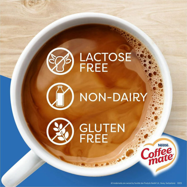 Nestle Coffee mate Plant Based Liquid Coffee Creamer Singles, Vanilla Flavored Almond Milk, 50 Ct Box with By The Cup Coffee Scoop