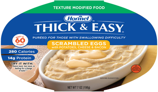 Hormel Thick and Easy Pureed Breakfast Meals, 7 oz (Pack of 6), 3 of each: Scrambled Eggs & Maple Cinnamon French Toast with mood spoons