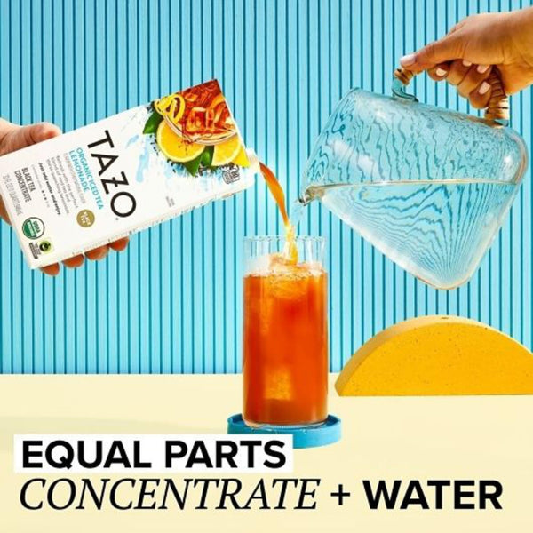 TAZO Organic Iced Tea Lemonade Concentrate, 32 oz (Pack of 2) with By The Cup Coasters