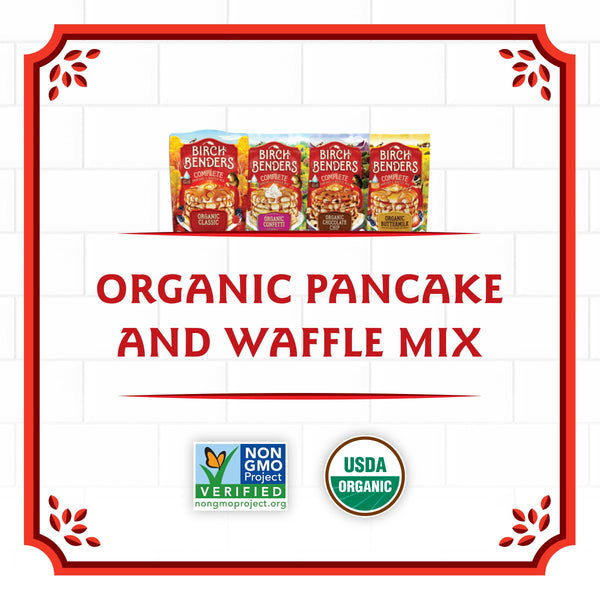 Birch Benders Organic Classic and Organic Buttermilk Pancake & Waffle Mix (Pack of 2) with By The Cup Swivel Spoons