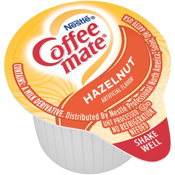 Nestle Coffee mate Liquid Coffee Creamer Singles, Hazelnut, 50 Ct Box (Pack of 2) with By The Cup Coffee Scoop