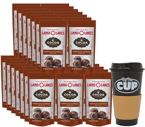Land O Lakes Chocolate Supreme Hot Cocoa Mix, Approximately 36 Packets, 1.25 Ounce each with By The Cup Cocoa Cup