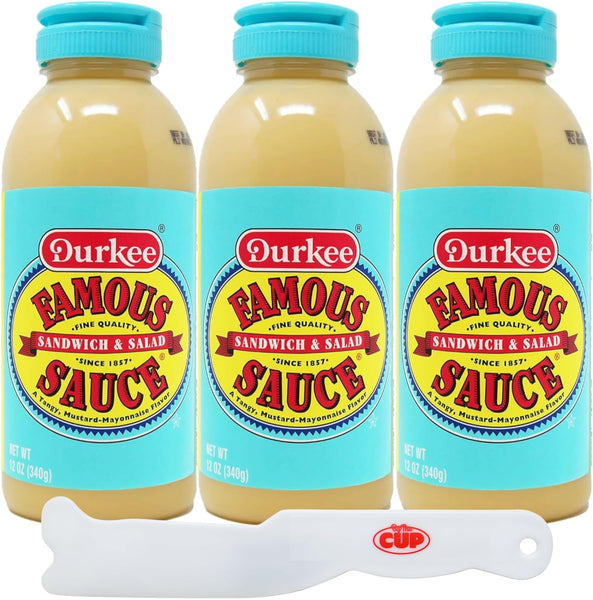 Durkee Famous Sandwich & Salad Sauce 12 oz (Pack of 3) with By The Cup Spatula Knife