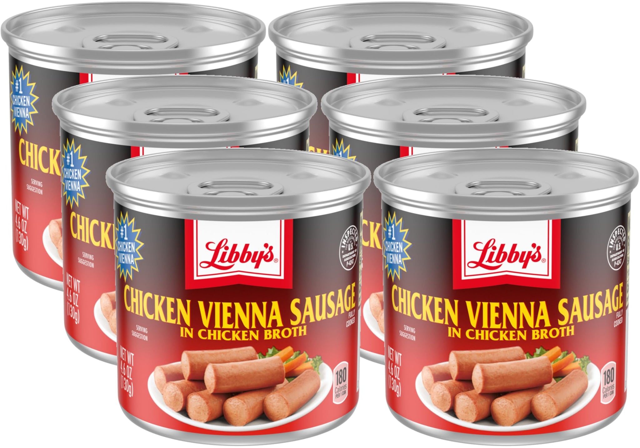 Libby's Chicken Vienna Sausage in Chicken Broth, 4.6 oz Can (Pack of 6) with By The Cup Toothpick Dispenser