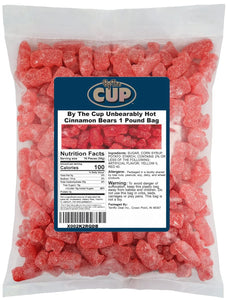 By The Cup Unbearably HOT Cinnamon Gummy Bears Bulk Candy, 1 Pound Bag