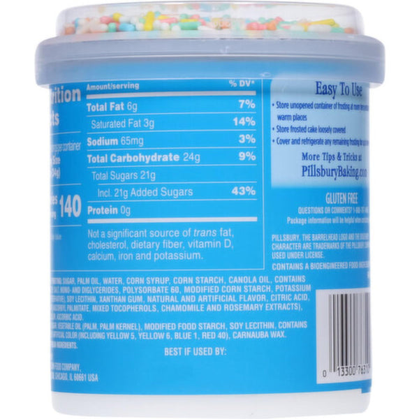 Pillsbury Funfetti Premium Cake Mix, 15.25 oz and Funfetti Vanilla Flavored Frosting, 15.6 oz with By The Cup Spatula Knife