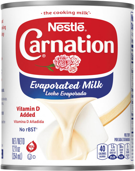 Nestle Carnation Evaporated Milk, 12 fl oz (Pack of 3) with By The Cup Swivel Spoons