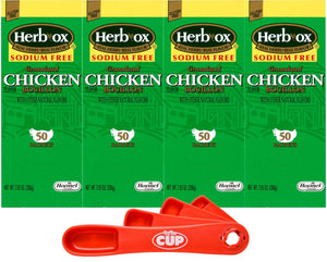 Herb-Ox Granulated Sodium-Free Chicken Flavor Bouillon (Pack of 4) with By The Cup Swivel Measuring Spoon