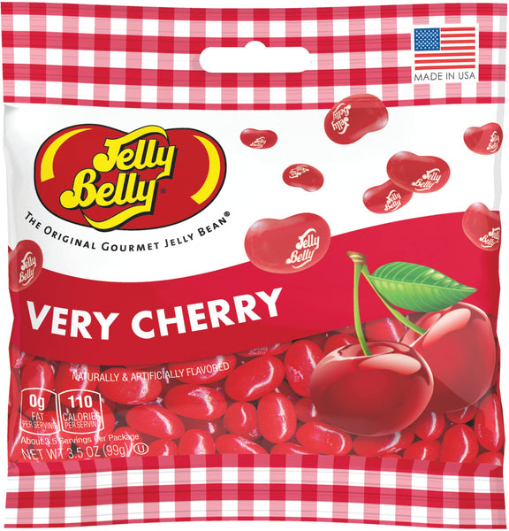 Very Cherry Jelly Beans, 3.5 oz (Pack of 2) with By The Cup Bag Clip