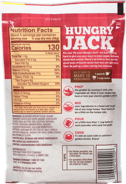 Hungry Jack Complete Chocolate Chip Pancake & Waffle Mix, 7 oz (Pack of 2) with By The Cup Spatula Knife