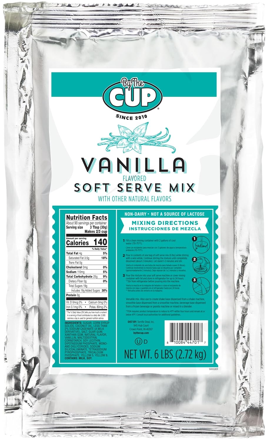 By The Cup Non-Dairy Vanilla Soft Serve Mix, Gluten Free, 6 lb Bag