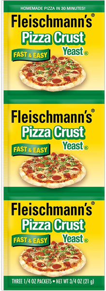 Pizza Crust Yeast, 0.25 oz Packets (Pack of 6) with Swivel Spoons