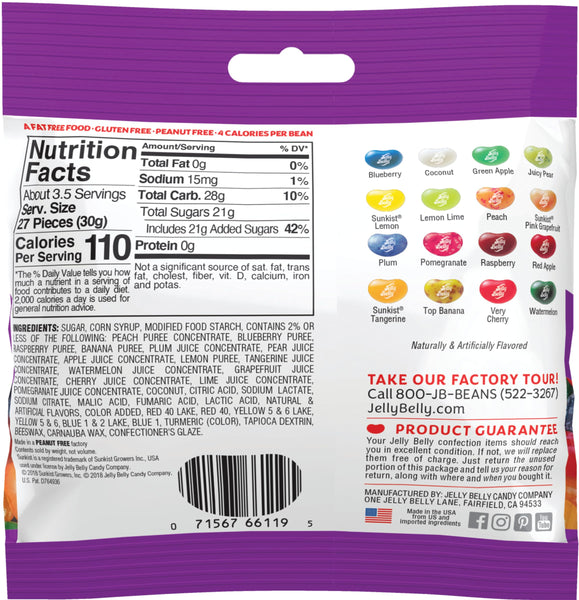 Fruit Bowl Jelly Beans, 3.5 oz (Pack of 2) with By The Cup Bag Clip