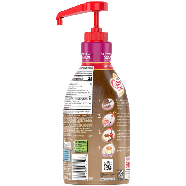 Coffee mate Salted Caramel Chocolate Liquid Concentrate, 1.5 Liter Pump Bottle with By The Cup Coffee Scoop
