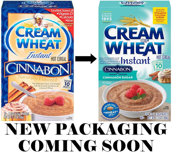 Cream of Wheat Cinnabon Instant Hot Cereal Packets, 10-1.23 Ounce Single Serving Packets with By The Cup Cereal Bowl