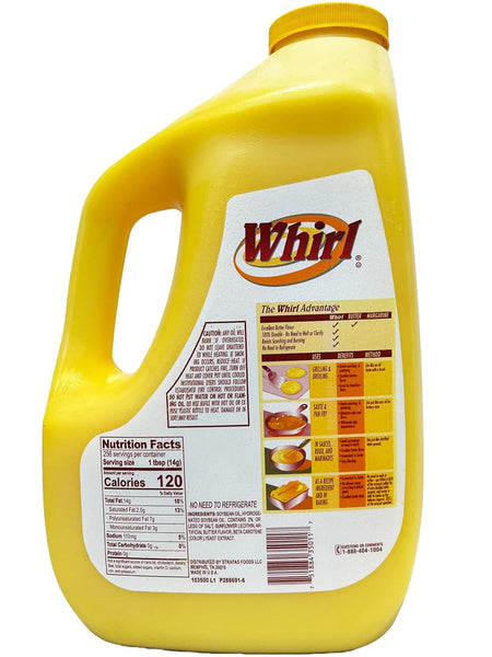 Whirl Butter Liquid Flavor Oil, 1 Gallon (Pack of 2) with By The Cup Swivel Spoons