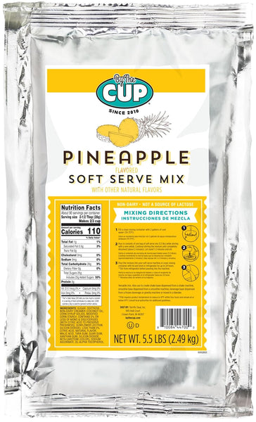 By The Cup Non-Dairy Soft Serve Mix Variety, Gluten Free, 1 of each Flavor: 5.5-6 lb Bag: Vanilla and Pineapple