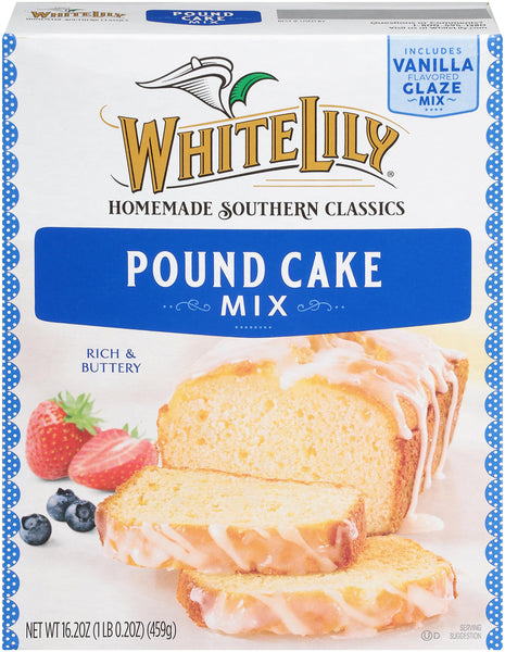 White Lily Pound Cake and Vanilla Glaze Mix,16.2 oz (Pack of 2) with By The Cup Swivel Spoons