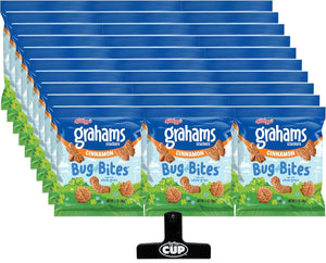 Kellogg's Bug Bites Graham Cracker Snack Pack, 1 oz (Pack of 30) with By The Cup Bag Clip