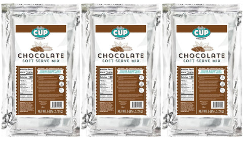 By The Cup Non-Dairy Chocolate Soft Serve Mix, Gluten Free, 6 lb Bag (Pack of 3)