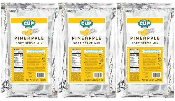 By The Cup Non-Dairy Pineapple Soft Serve Mix, Gluten Free, 5.5 lb Bag (Pack of 3)