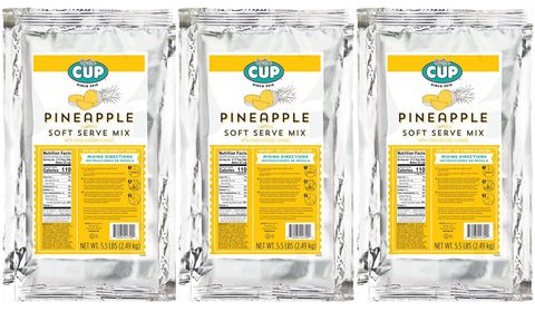 By The Cup Non-Dairy Pineapple Soft Serve Mix, Gluten Free, 5.5 lb Bag (Pack of 3)
