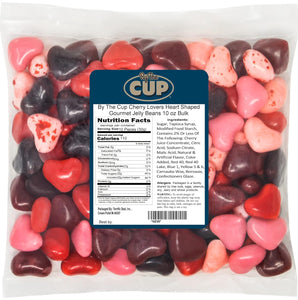 By The Cup Cherry Lovers Heart Shaped Gourmet Jelly Beans 10 oz Bulk