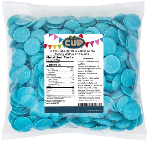 By The Cup Light Blue Vanilla Candy Melting Wafers 1.5 Pounds