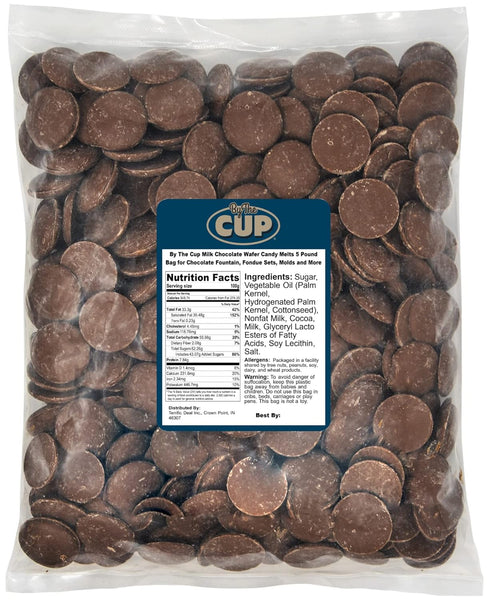 By The Cup Milk Chocolate Melting Wafers 5 lb Bag for Chocolate Fountain, Fondue Sets, Molds and More