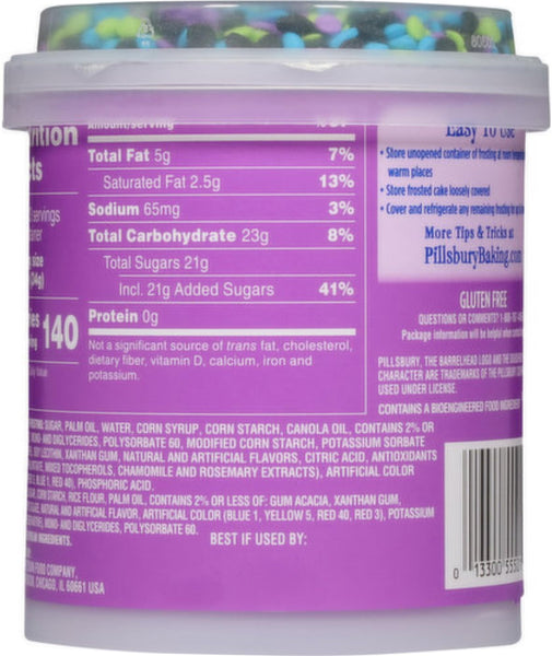 Pillsbury Birthday Bundle: Funfetti Cake Mix and Purple Vanilla Frosting with By The Cup Candles