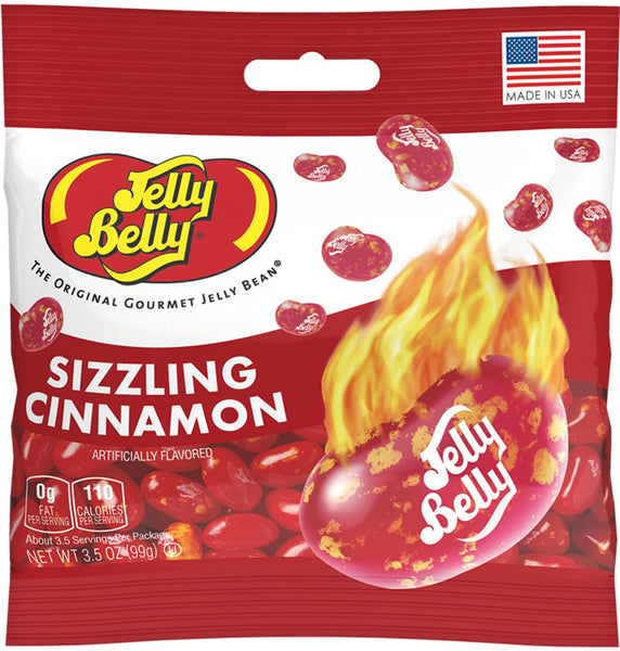 Sizzling Cinnamon Jelly Beans, 3.5 oz (Pack of 2) with By The Cup Bag Clip